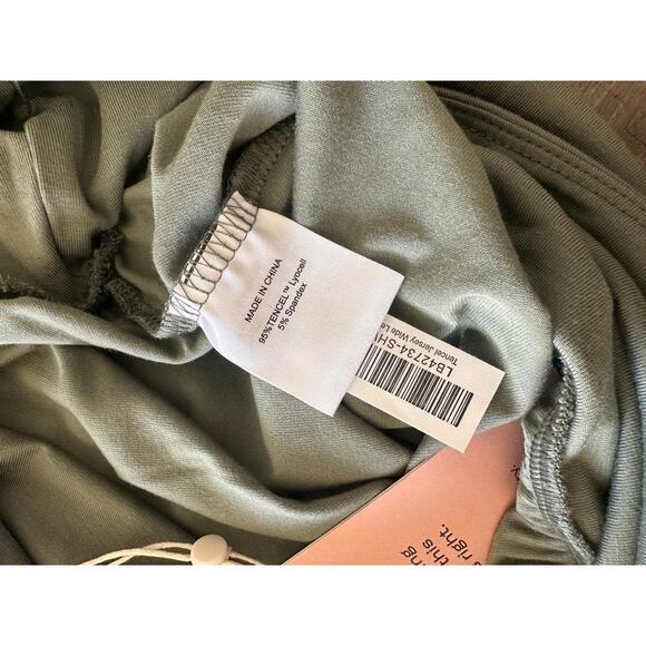 NWT Quince Tencel Jersey Wide Leg Jumpsuit Cropped Sage Green Women’s Medium - Picture 6 of 15